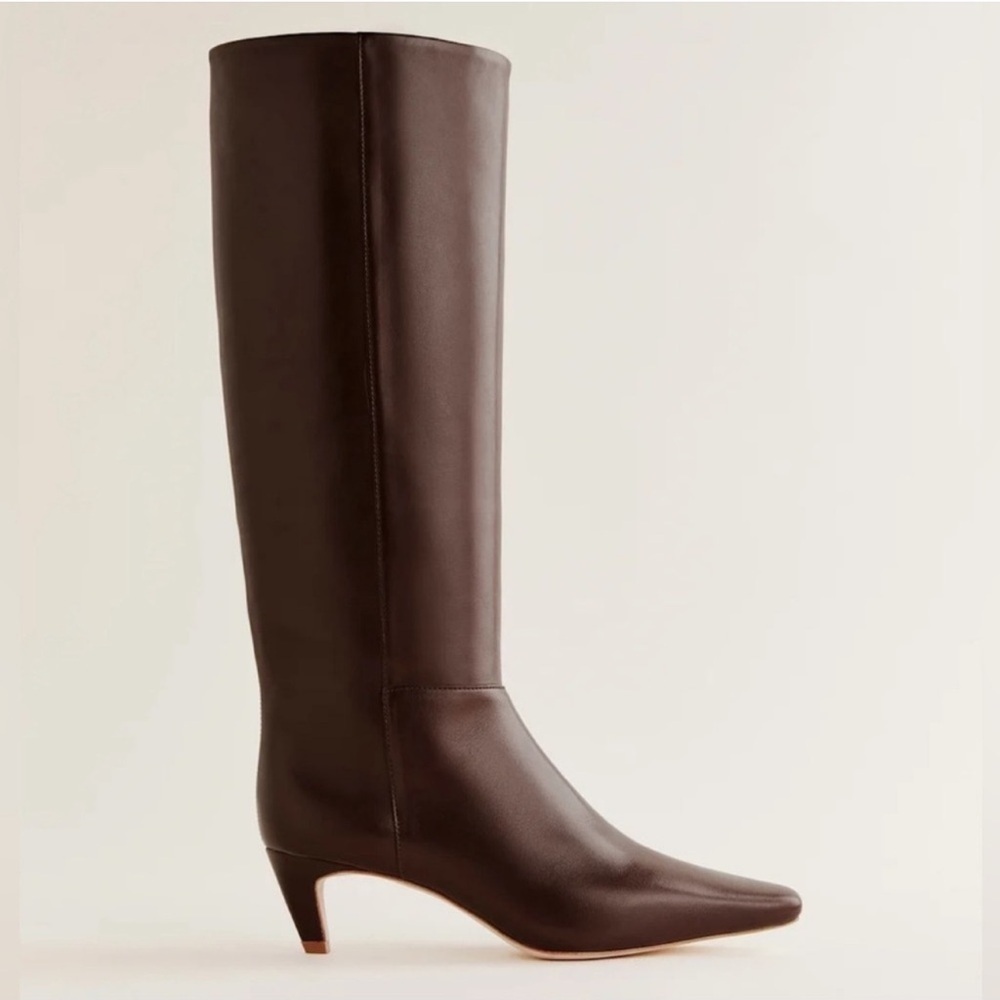 New Reformation Remy Leather Knee-High Boots Brown Womens 5.5